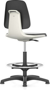 Bimos Arbeitsstuhl Labsit 3 mit K-Leder in Weiß und Fußring - Bild 1