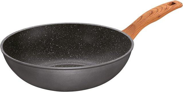 Stoneline Back to Nature Wok mit Steinpartikeln, Durchmesser: 30 cm, Farbe: Grau, Induktionsgeeignet und Backofengeeignet - Bild 1