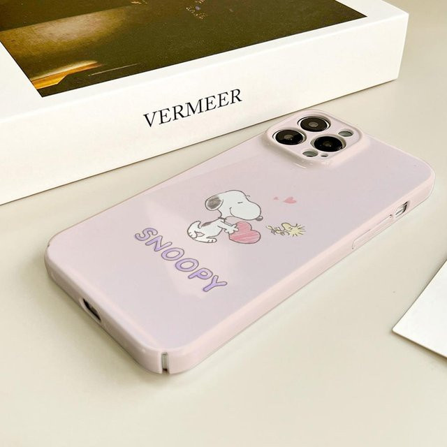 Potdemiel Snoopy Handyhülle mit Cartoon-Design für iPhone, erhältlich in Weiß und Pink - Bild 1