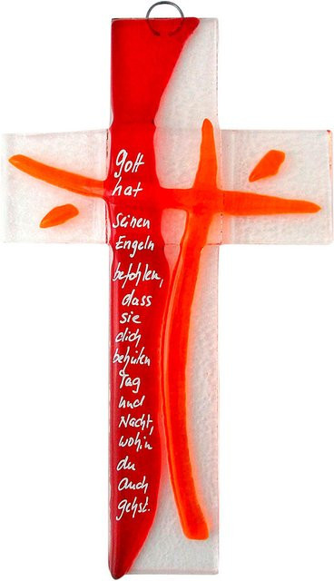 Anhänger Glaskreuz, orange - Bild 1
