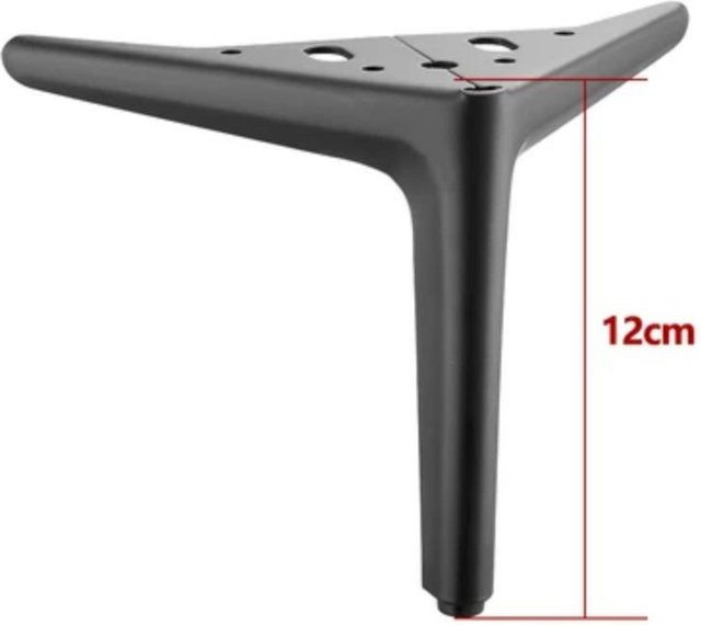 Set aus 4 Möbelbeinen aus Stahl von Binchi Outdoor Equipment in Schwarz, Höhe: 12 cm - Bild 1