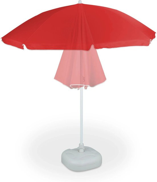 Relaxdays Sonnenschirm aus Polyester und Stahl in Rot, höhenverstellbar und kippbar, Durchmesser: 180 cm - Bild 1