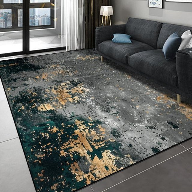 Moderner abstrakter Teppich HGHT in Mehrfarbig, Waschbar und Rutschfest, B/T: 80 x 160 cm - Bild 1