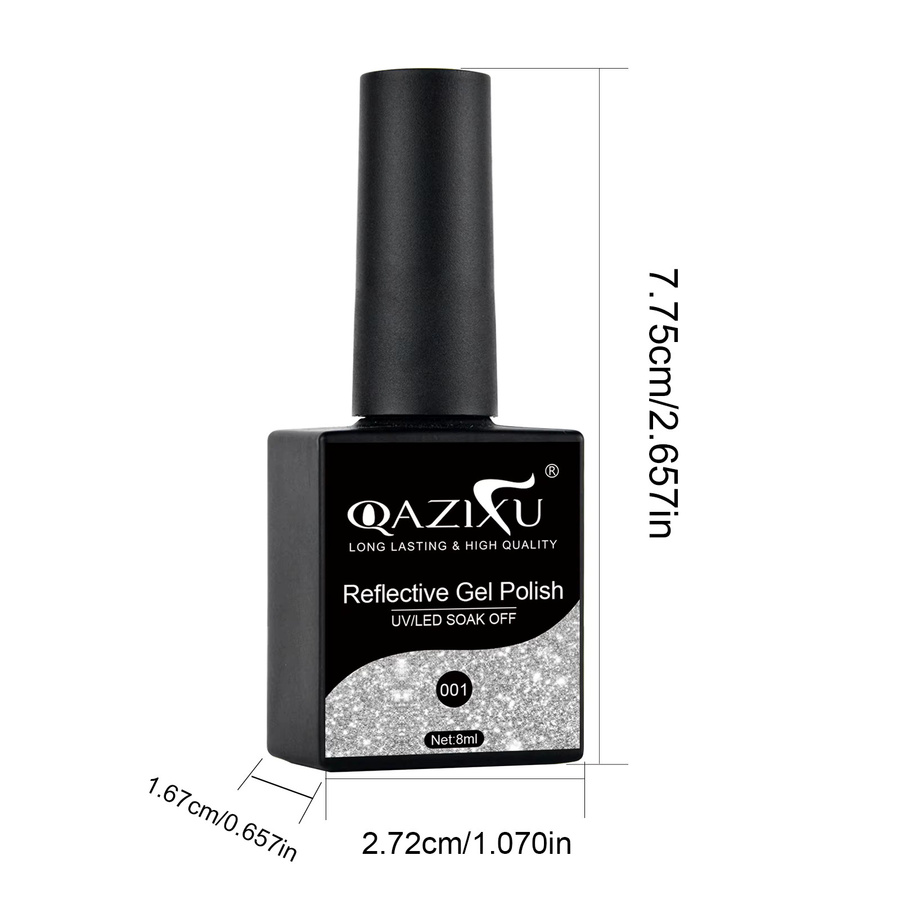 QAZIXU Gel-Nagellack, Silber, 8 ml - Bild 5