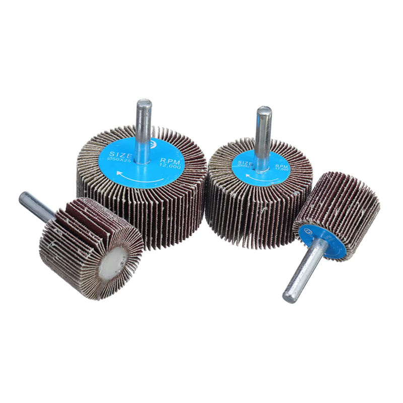 4-teiliges Schleifklappenrad-Set mit 80er Körnung und 6mm Dorn für Drehwerkzeuge, Farbe: Braun - Bild 5