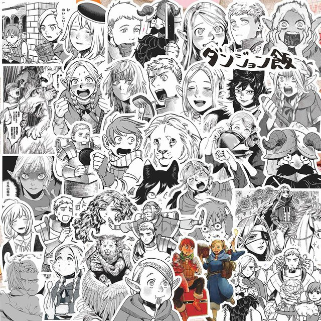Bandai Delicious in Dungeon Aufkleber, Schwarz, Weiß, Bunt / Mehrfarbig - Bild 1
