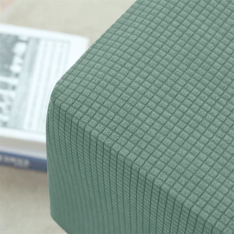 Yupartex Ottoman-Bezug aus elastischem Polar-Fleece in Grün für quadratische Hocker - Bild 2