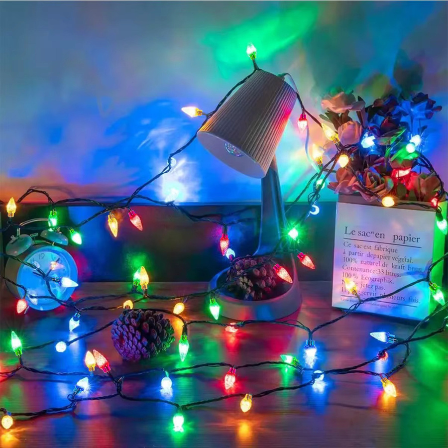 Peach Forest Solar Erdbeere LED Lichterkette mit 50 LEDs in Multicolour, wasserdichte Fee Lights mit 8 Modi für Weihnachtsbaum und Garten-Dekoration - Bild 4