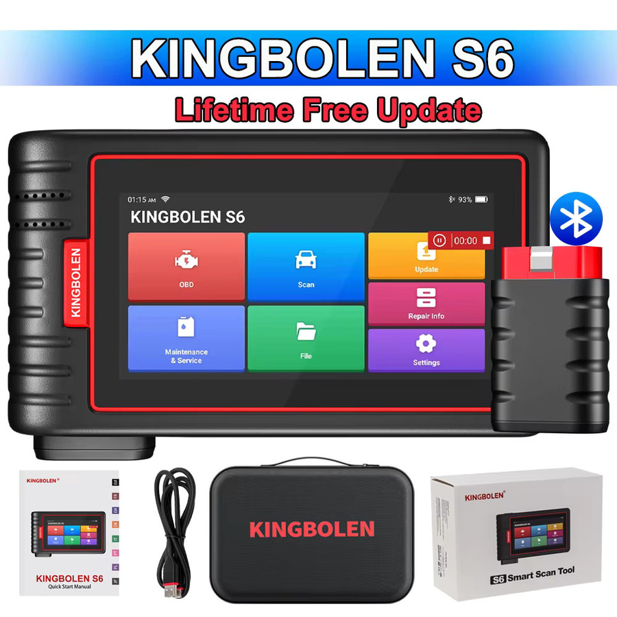 Kingbolen S6 OBD2 Scanner Bluetooth Diagnosegerät für alle Systeme mit CAN FD und FCA Unterstützung, Codeleser mit 28+ Wartungsfunktionen für SAS, BMS und TPMS in Schwarz - Bild 6