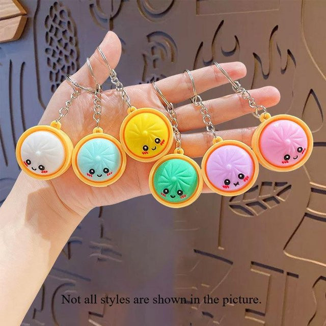Schlüsselanhänger Kawaii Cartoon Dampfbrötchen, 6 Stück, Unisex - Bild 1