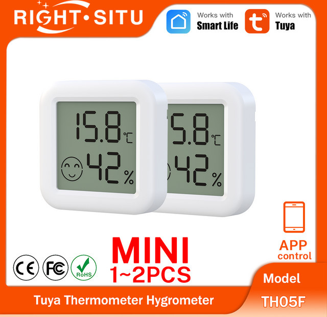 RightSitu Smart Mini Thermometer Hygrometer TH05F in Weiß mit Bluetooth und Tuya SmartLife Kompatibilität - Bild 1