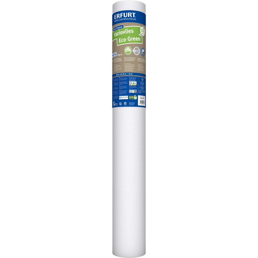Erfurt Vliestapete Variovlies Eco, Farbe: Weiß und Grün, B: 0,75 m, L: 20 m, überstreichbar - Bild 2