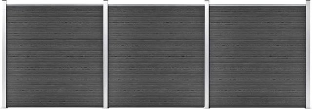 vidaXL Zaunelement Set WPC in Schwarz, B/H: 526 x 186 cm - Bild 1