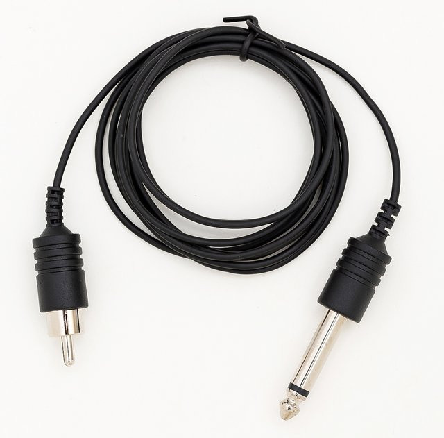 ez iwork Tattoo Clip Kabel RCA in Schwarz, 1,83 m weiches Silikonkabel für Tattoo Maschine und Netzteil mit RCA und 1/4 Zoll Mono Stecker - Bild 1