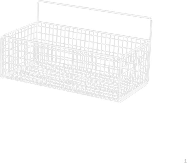Hängekörbe aus Metall als Wandregal für Badezimmer und Küche, weiß - Bild 1