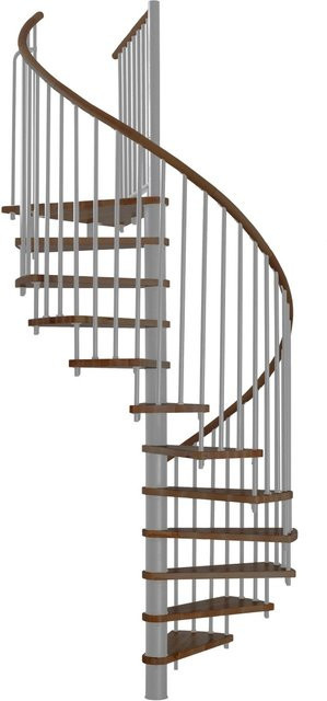 Minka Spindeltreppe Spiral Wood in Walnuss und Grau mit einer Raumhöhe bis 305 cm - Bild 1