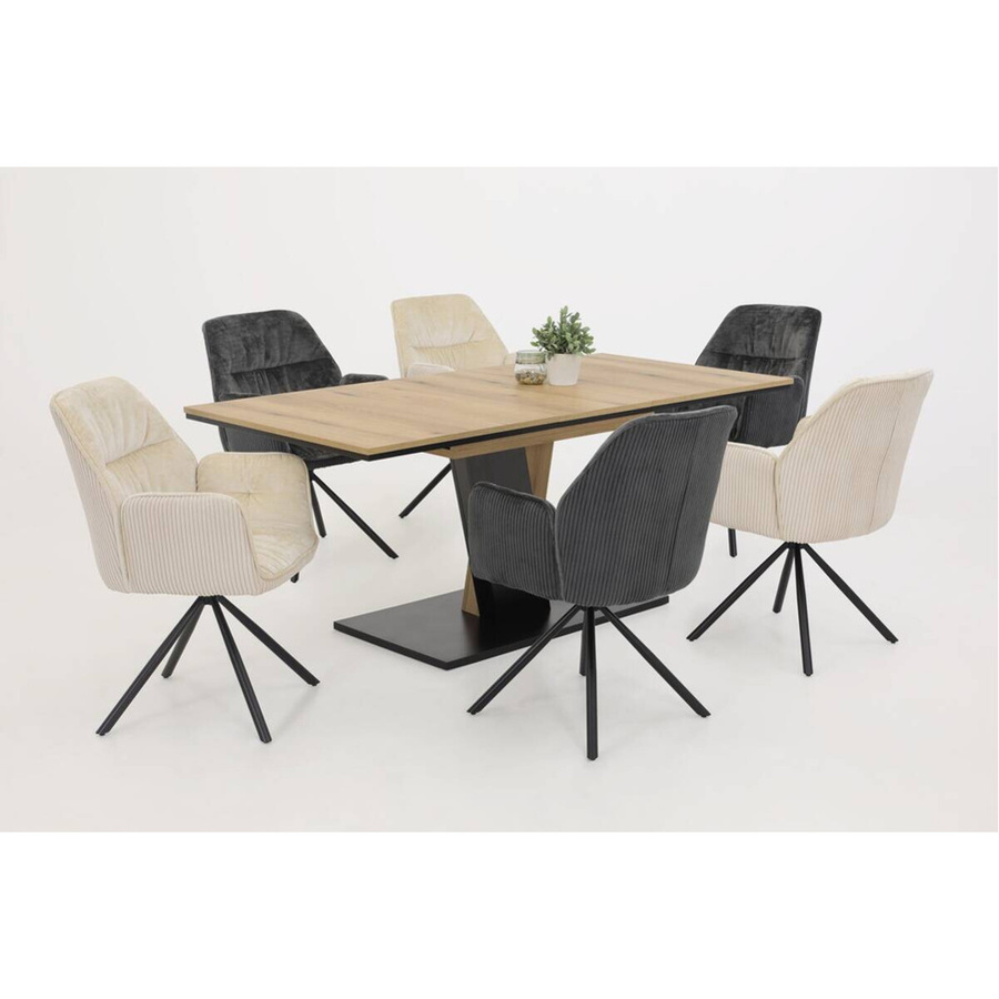 Sessel Hela in Anthrazit mit Samtvelour und Metallgestell, B/H/T: 56 x 89 x 61 cm - Bild 3