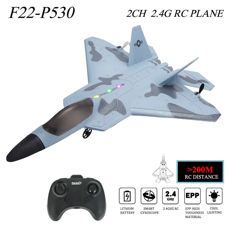 WLTOYS P530 Raptor F22 Kampfflugzeug, RC Flugzeug, mit LED-Licht und Gyroskop - Bild 2