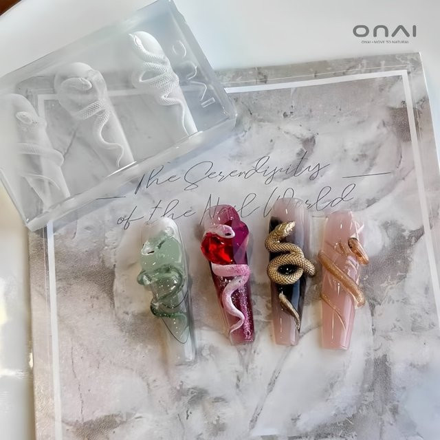 3D Silikon Schlange Nail Art Form, Transparent, DIY Werkzeug - Bild 1