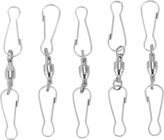 20 Stück Windsock-Clips aus Edelstahl mit 360 Grad Drehung als Doppelclip Windrad-Aufhänger für Windräder und Vogelfutterspender in Silber - Bild 1