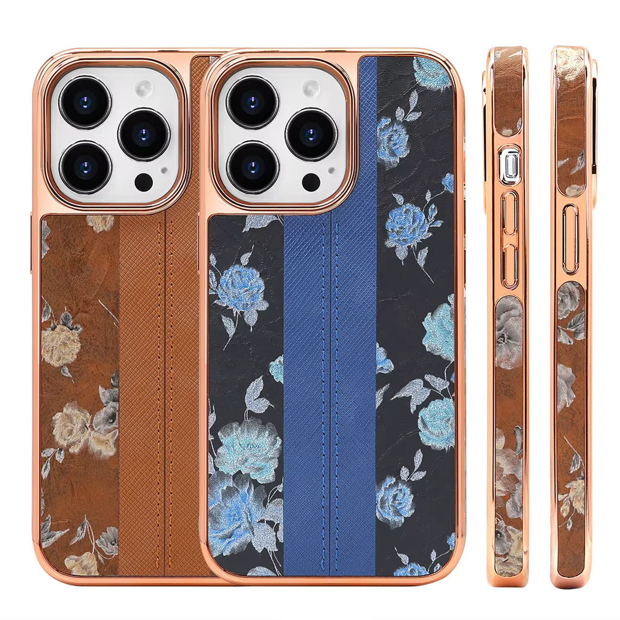 VIETAO Handyhülle mit Blumendruck aus PU-Leder für iPhone 13 12 11 Pro Max XR in Multicolour - Bild 1