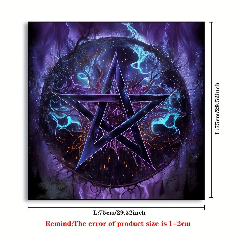 VIKAMA Tarot-Tischdecke mit Sternmuster in Lila, quadratisch, B/B/H: 75 x 75 x 1 cm - Bild 2