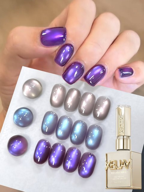 XEIJAYI Magnetischer Gel-Nagellack, Lila, 15 ml, Glänzend - Bild 1
