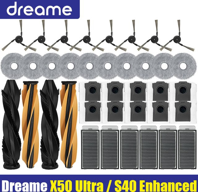 Dreame Ersatzteil-Set für X50 Ultra und S40 Enhanced Edition mit Hauptwalze, Seitenbürsten, HEPA-Filter, Mopptüchern und Staubbeuteln in Multicolor - Bild 1