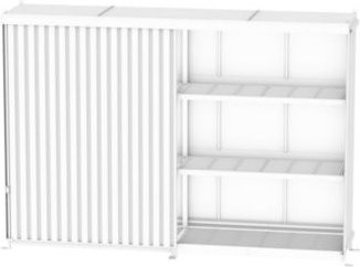 Regalcontainer Bauer Typ CEN 59-3 IBC mit 3 Fachebenen und Schiebetor, Farbe: Lichtblau und Weiß, B/T/H: 654,0 x 160,0 x 501,5 cm - Bild 1