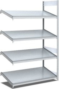 Bito Bereitstellregal schräg Anbaufeld verzinkt silber B/T/H: 100,8 x 62,4 x 200,0 cm - Bild 1