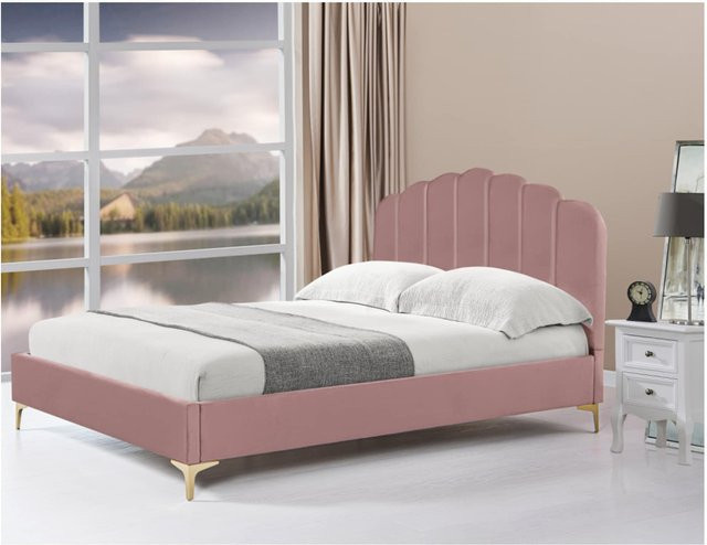 HTI-Living Bett Yoris Art Deco Polsterbett Pink B/T/H: 140 x 200 x 213 cm - Bild 1