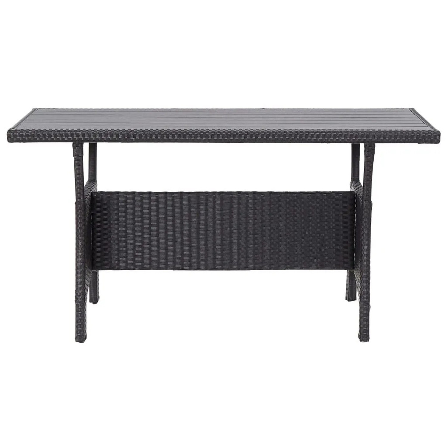 Furnicato Gartentisch aus PE-Rattan in Schwarz für Garten und Terrasse, B/T/H: 120 x 70 x 66 cm - Bild 2