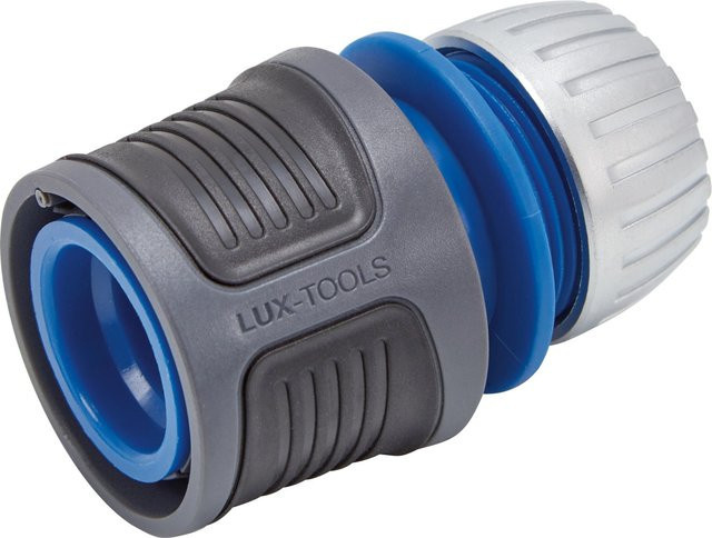 LUX-TOOLS Schlauchstück mit Wasserstopp für 13 mm (1/2 Zoll) mit Durchflusssteuerung - Bild 1
