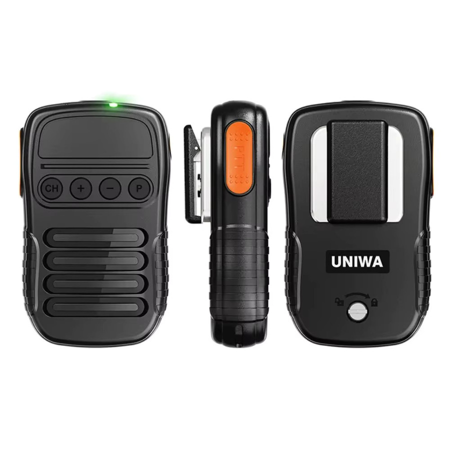 UNIWA BM008 Zello SOS PTT-Knopf Mikrofon in Schwarz mit 1800mAh und Bluetooth für Mobiltelefone und Walkie-Talkies - Bild 2
