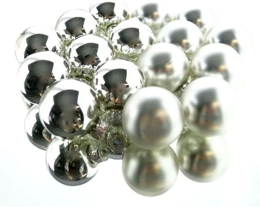 Decoris Christbaum-Mini-Kugeln aus Glas in Silber, 16er Set, rund, Durchmesser: 3,5 cm - Bild 1