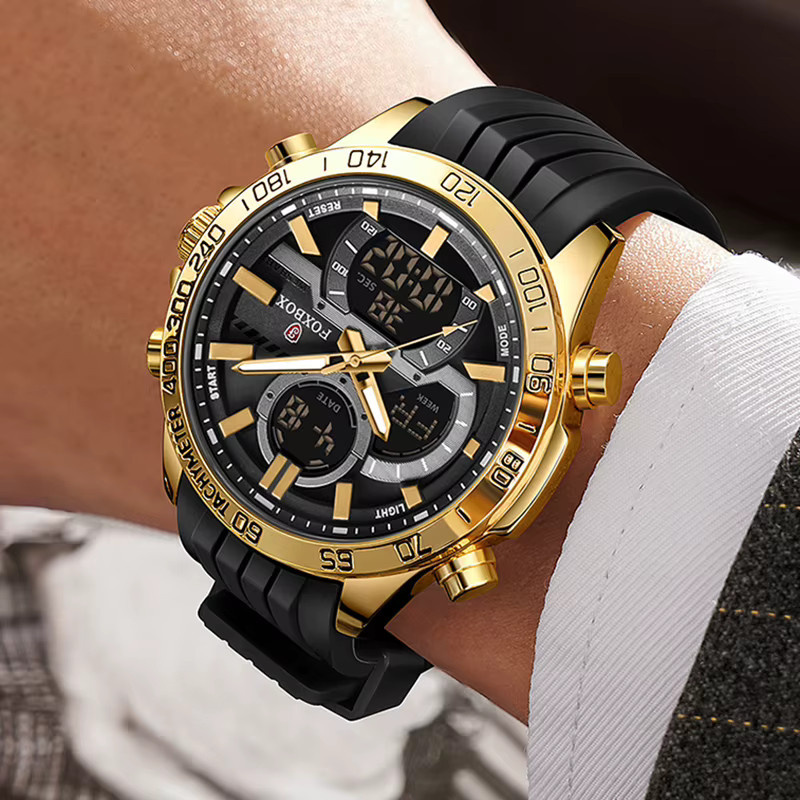 FOXBOX Chronograph, Quarz, Gold, Bicolor, Schwarz, Herren - Bild 5