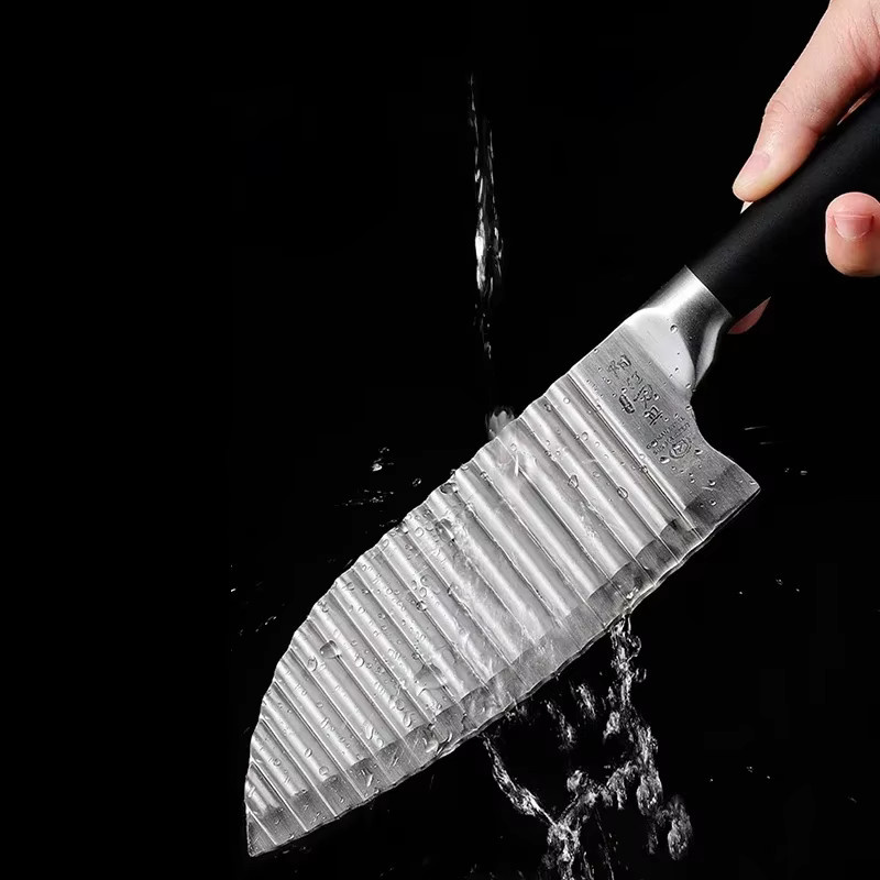 CMGF Wellenmesser aus Edelstahl in Schwarz und Silber für Kartoffeln und Gemüse - Bild 4