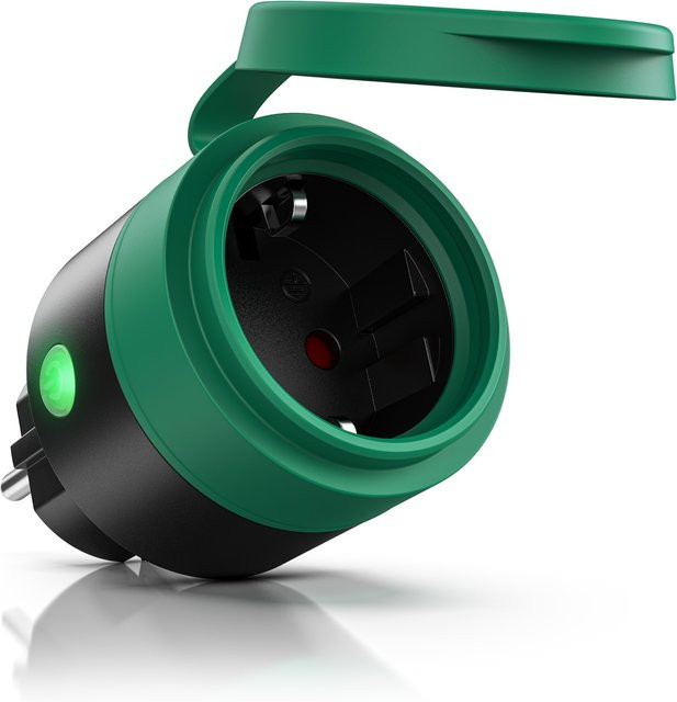 BEARWARE Smart Wlan Steckdose Outdoor Green mit Sprachsteuerung via Alexa oder Google Home, 2,4 GHz WiFi, 3600 W, Smart Plug Steuerung per App Smart Life - Bild 1