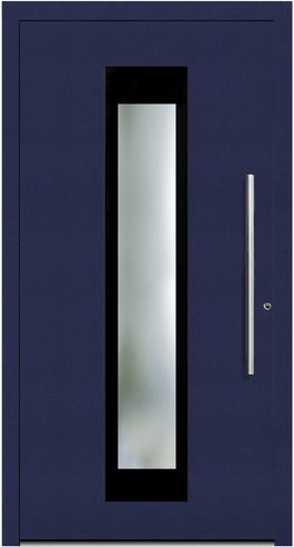 KNOCK Aluminium-Haustür Marte in Stahlblau mit Glaseinsatz, modern, Rechtsanschlag, H x B x T: 210 x 90 x 110 cm - Bild 1