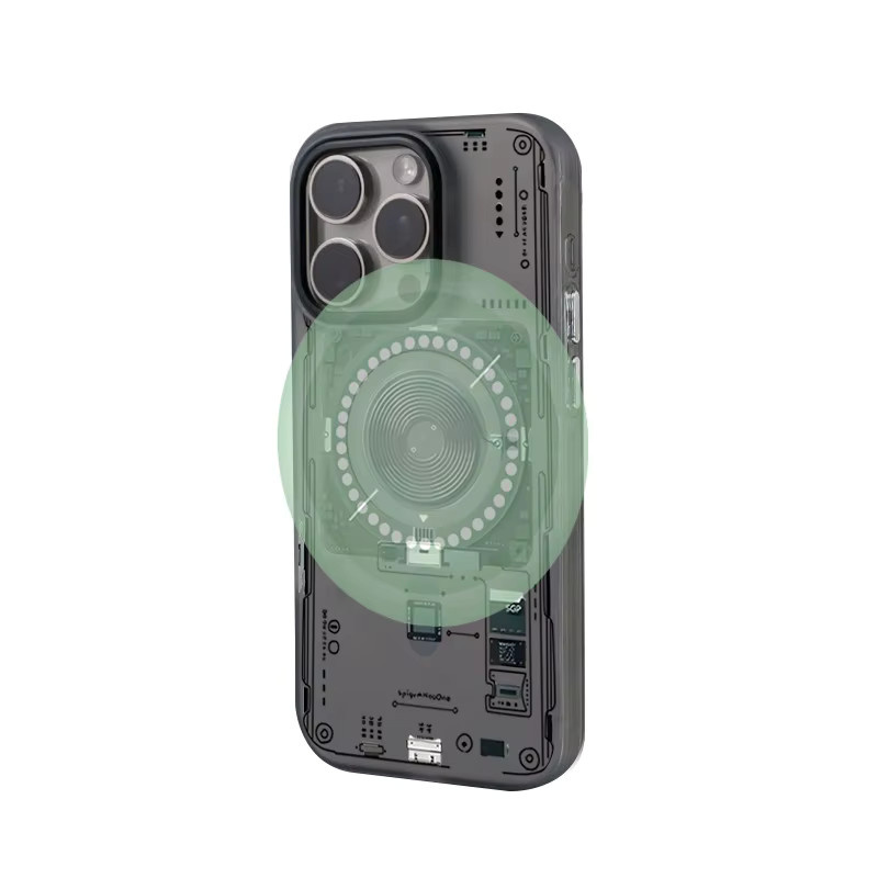 JCCANCHNDO Hybrid 2in1 Magnetische Original-Telefonhülle für iPhone 17 Air 16 15 14 13 12 Pro Max Plus kompatibel mit MagSafe Wireless Charging, Schwarz und Transparent - Bild 3