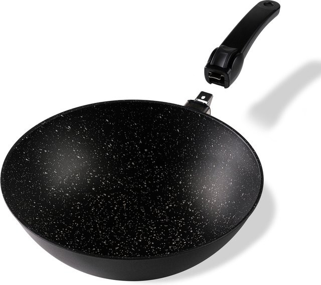 STONELINE Wokpfanne aus Kokillenguss mit abnehmbarem Griff, Durchmesser: 30 cm, Schwarz, Induktion geeignet - Bild 1
