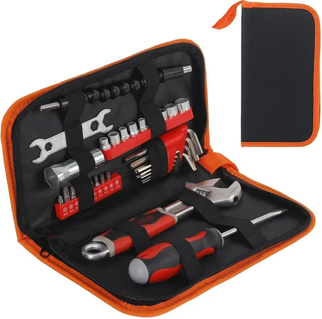 Multifunktionale Oxford Leinwand Werkzeugtasche in Orange für Hardware, Schrauben und Lötkolben, B/T/H: 24,0 x 10,5 cm - Bild 1