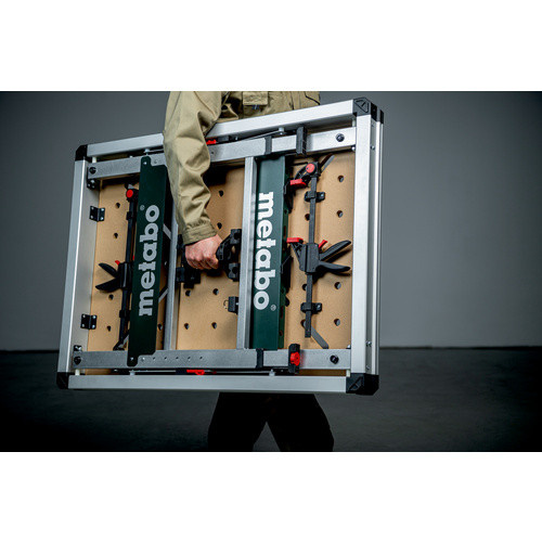 Metabo Multifunktionstisch MWB 100 klappbar in Beige und Braun mit MDF und Aluminium, B/T/H: 100 x 100 x 75 cm - Bild 2