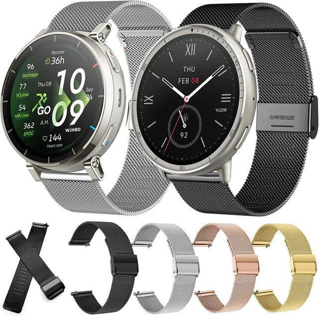 Amazfit Uhrenarmband Edelstahl, Silber, Unisex - Bild 1