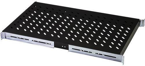 Digitus DN-19 TRAY-1-1000-SW 19 Zoll Netzwerkschrank-Geräteboden in Schwarz, 1 HE Festeinbau - Bild 1