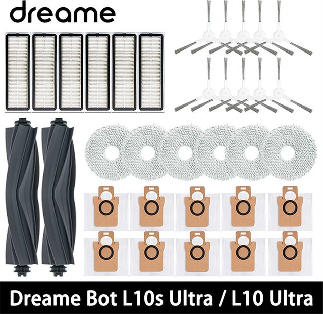 Dreame L10s Ultra und L10 Ultra Roboterstaubsauger Zubehör Set mit Hauptbürste, Seitenbürste, Wischmopp, Hepa-Filter und Staubbeuteln - Bild 1