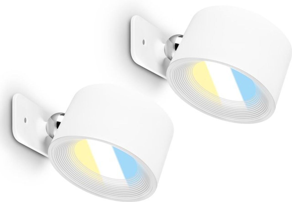 BRILONER 2er Set kabellose Wandleuchten in Weiß mit Akkubetrieb, 3-Stufen Touchdimmer und integriertem Akku - Bild 2
