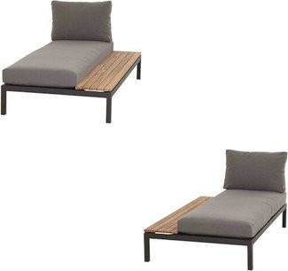 SIENA GARDEN Loungeset Alvida 2er-Set aus Aluminium in Grau mit Polstern und Kissen - Bild 1