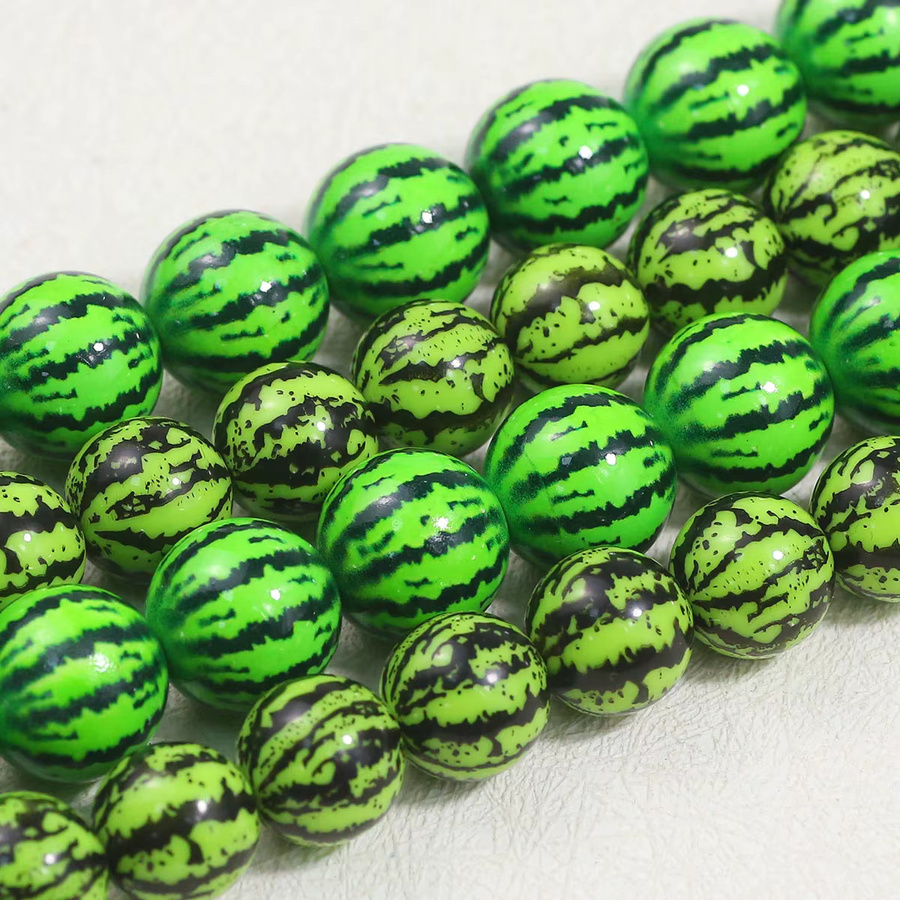 JHNBY Perlen, Acryl, Wassermelonen-Design, rund, grün, 14–16 mm - Bild 2