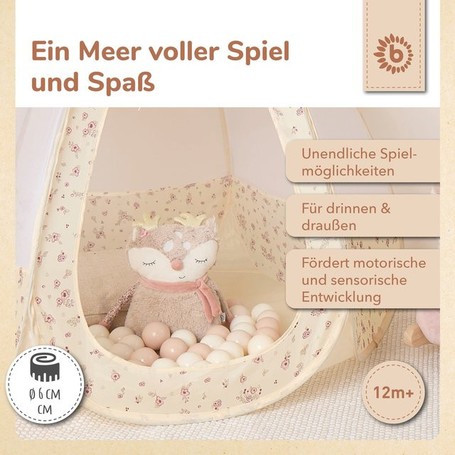 Bieco Bälle für Bällebad Vintage Flowers, 100 Stück - Bild 1